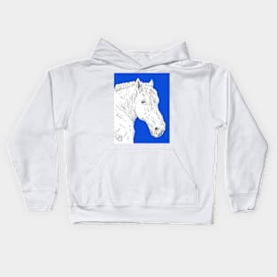 Horse blue Kids Hoodie